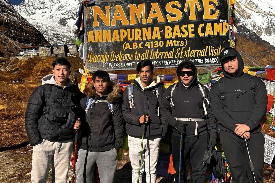 Annapurna base camp with group