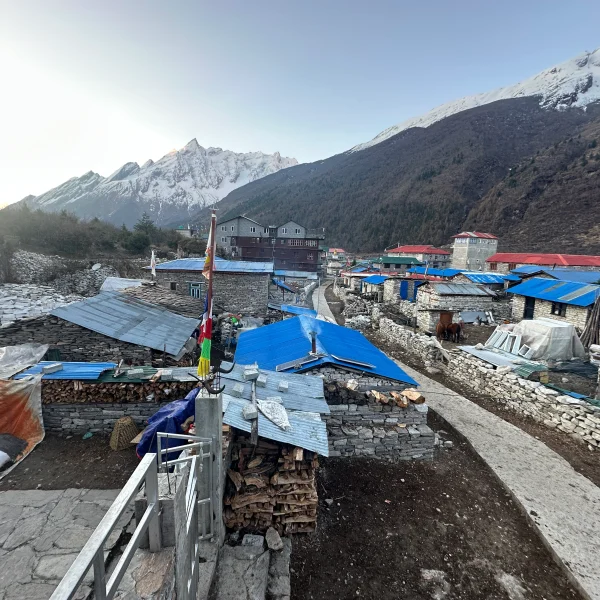 Samagaun village in Manaslu with traditional stone houses.