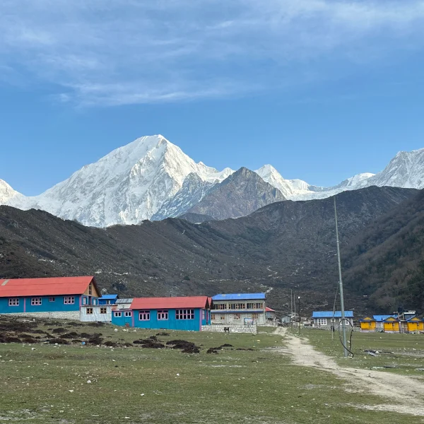 Manaslu Himal seen from Bhimtang Village.