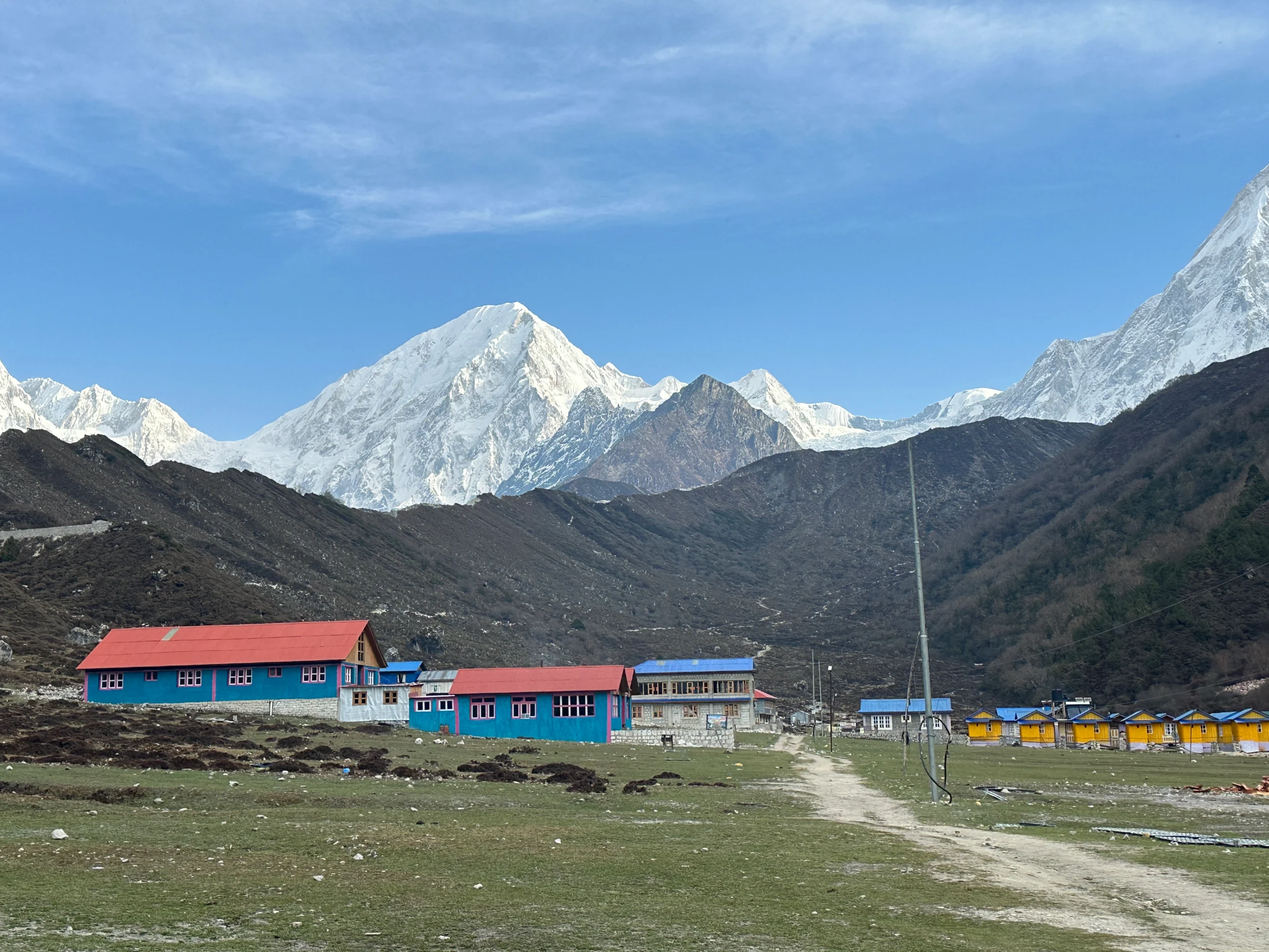 Manaslu Himal seen from Bhimtang Village.