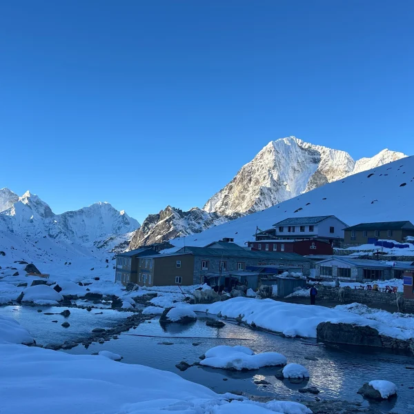 Labuche village in snow