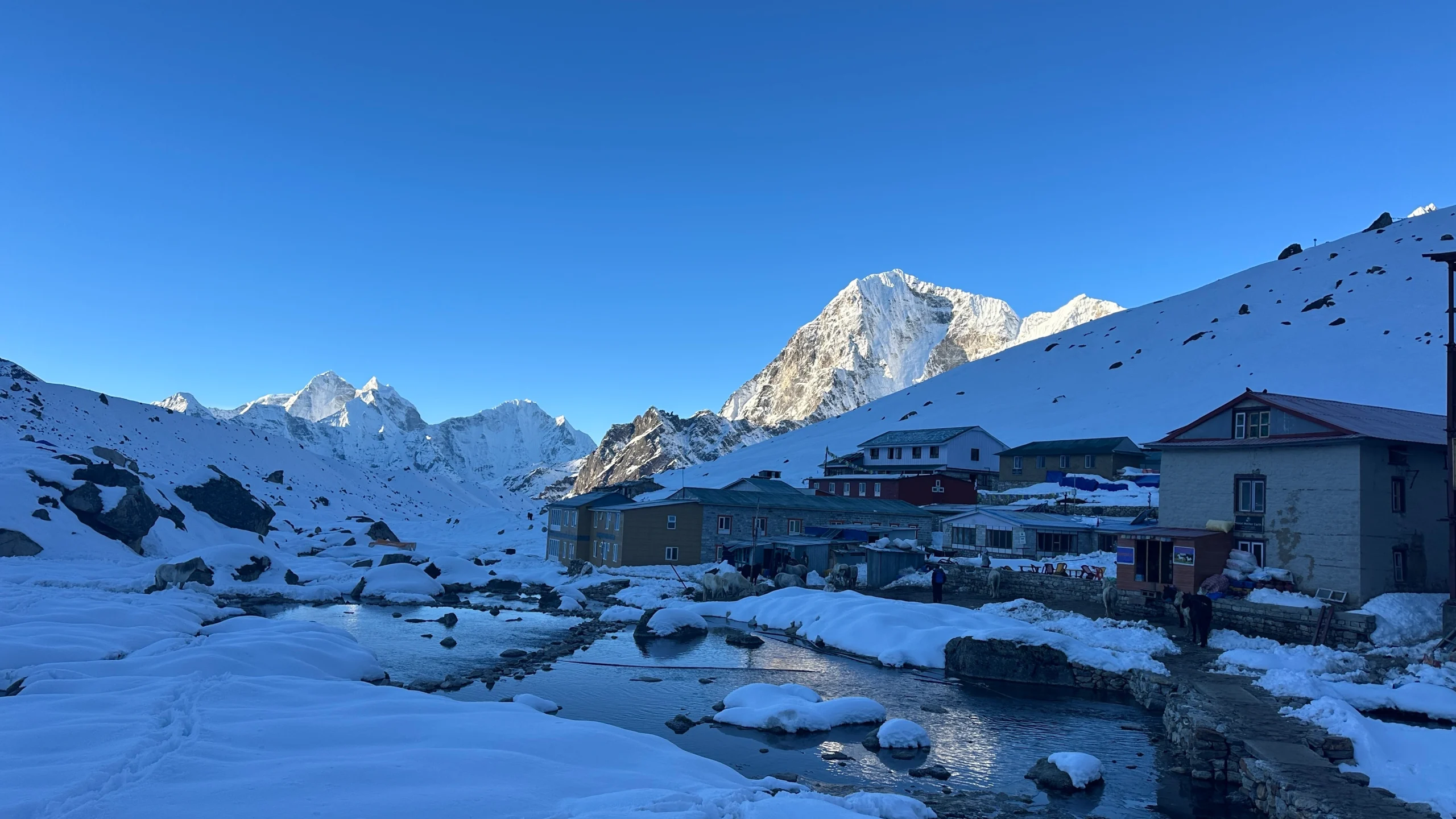 Labuche village in snow